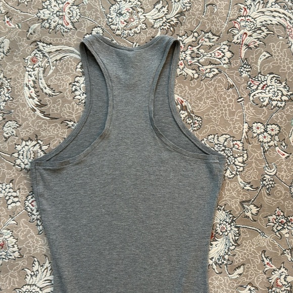 Skims Gray Ribbed cotton Knit racer back long pajama / dress - Picture 6 of 8